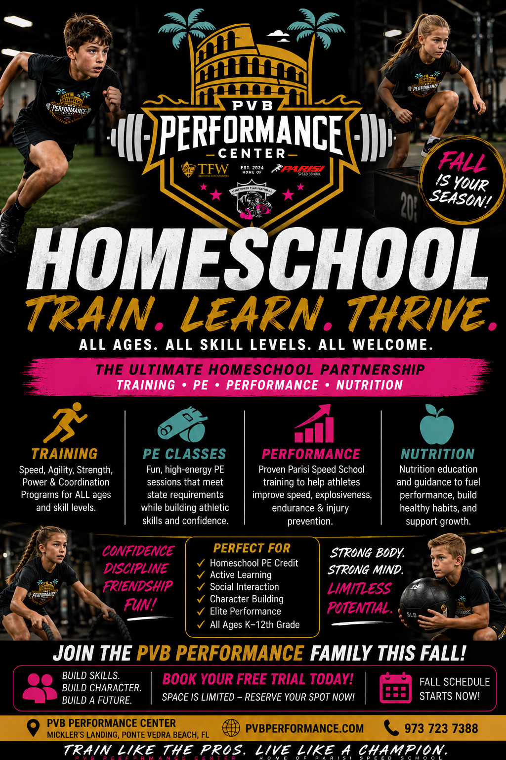PVB Performance Center Homeschool Program - Train. Learn. Thrive.